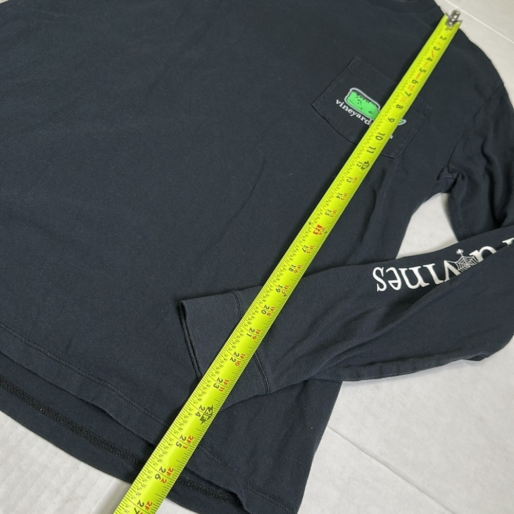 Vineyard Vines Happy Halloween Black Long Sleeve Tee Size Small Flawed - Picture 8 of 8